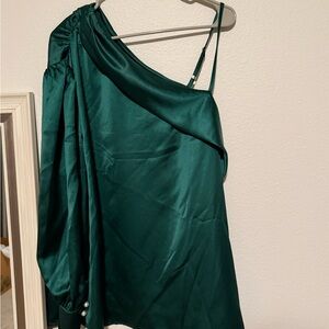 Impressions Teal One-Shoulder Dress